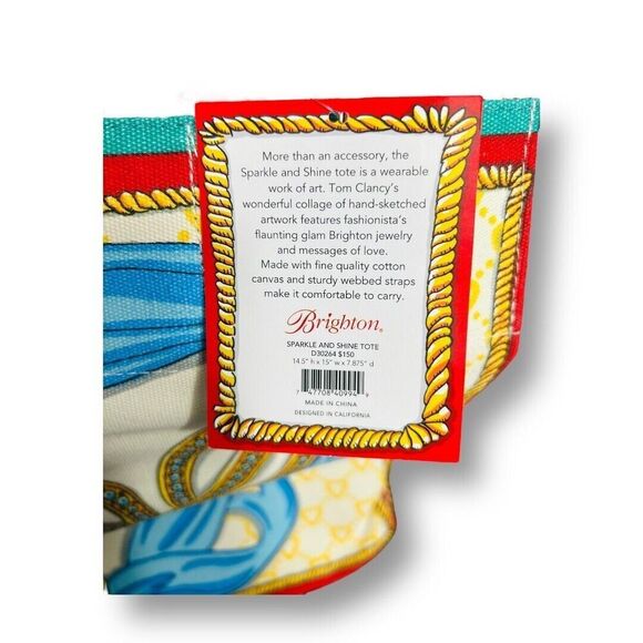 Brighton Tom Clancy Sparkle and Shine Canvas Tote Bag NWT Colorful Chic Shopper - Picture 10 of 12